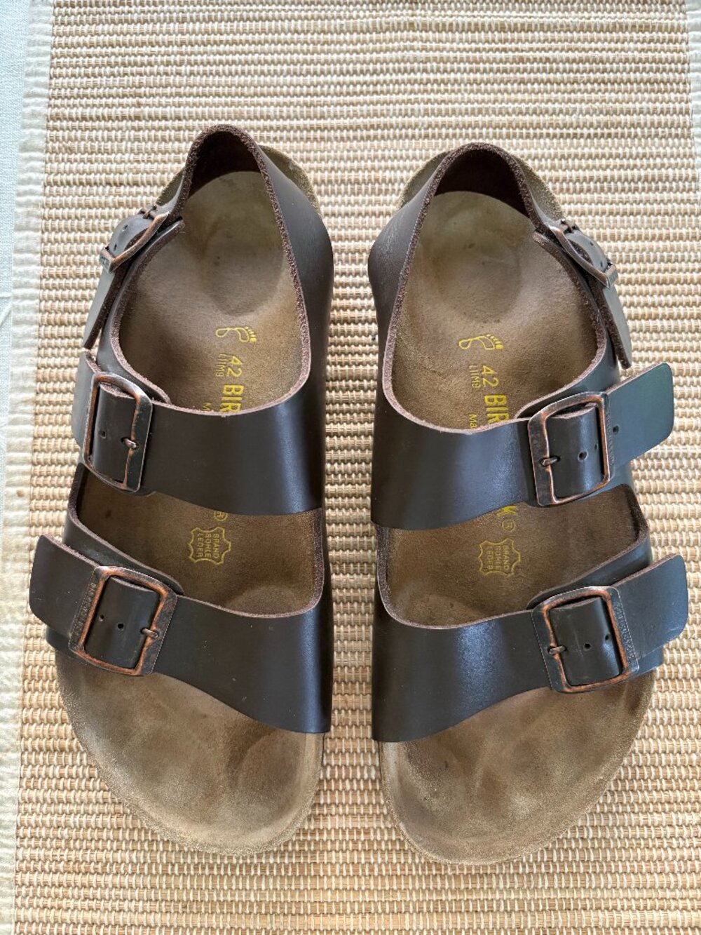 Birkenstock Milano Brown Leather Sandals (Size 42 | Men's 9 | Women's 11)